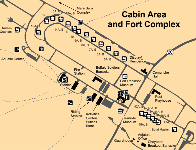 Fort Robinson Cabin Area and Fort Complex Map